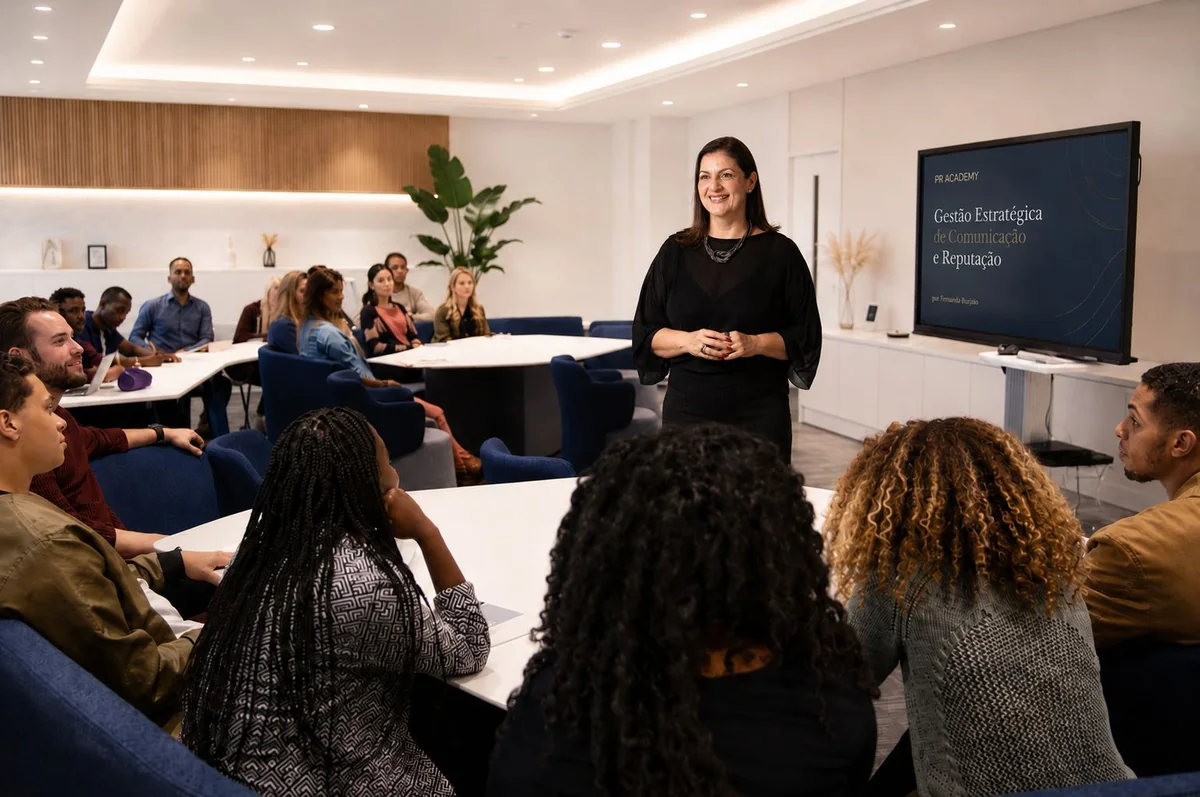 Fernanda Burjato em formação para equipe de empresa